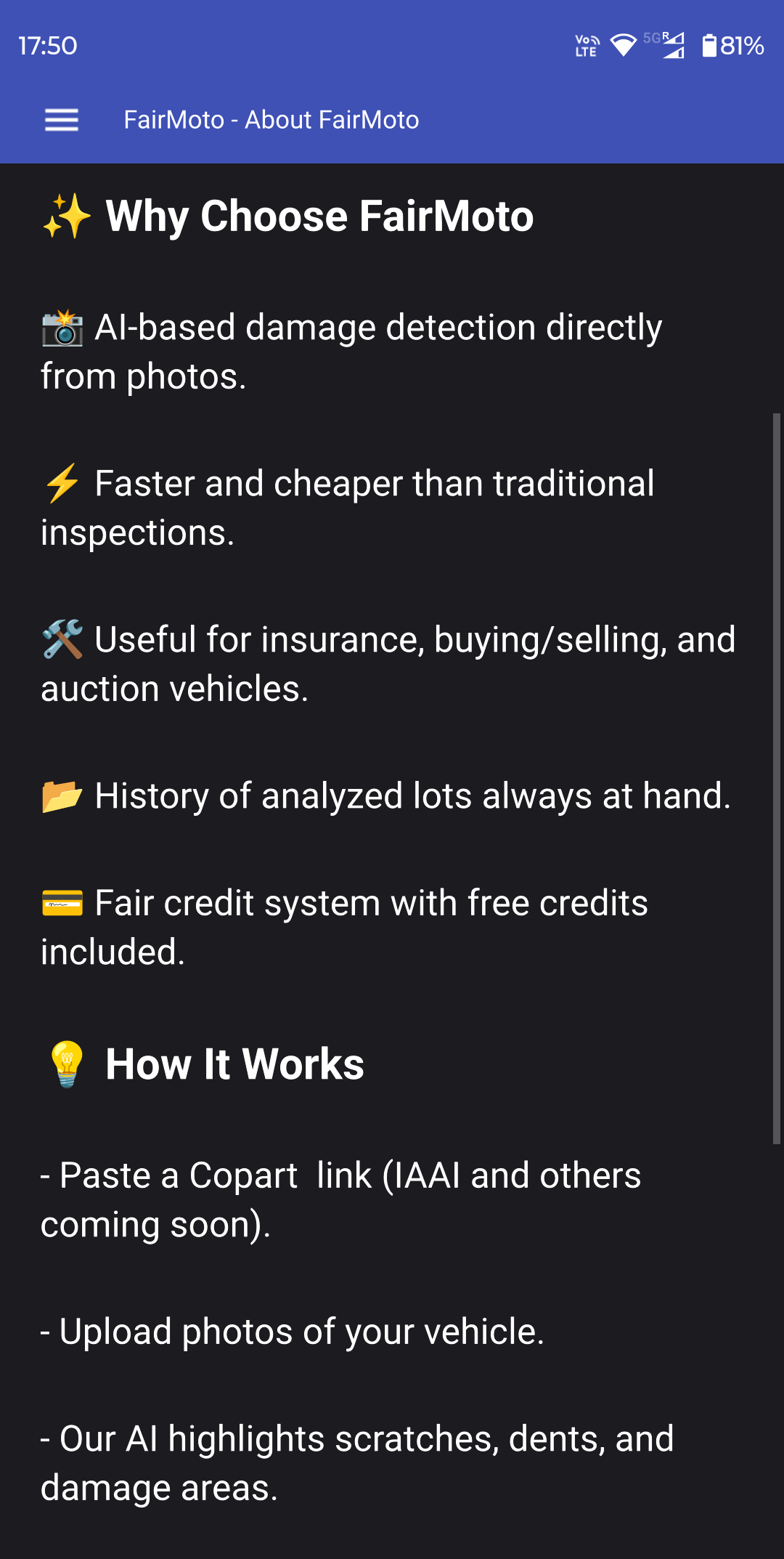 FairMoto app screenshot